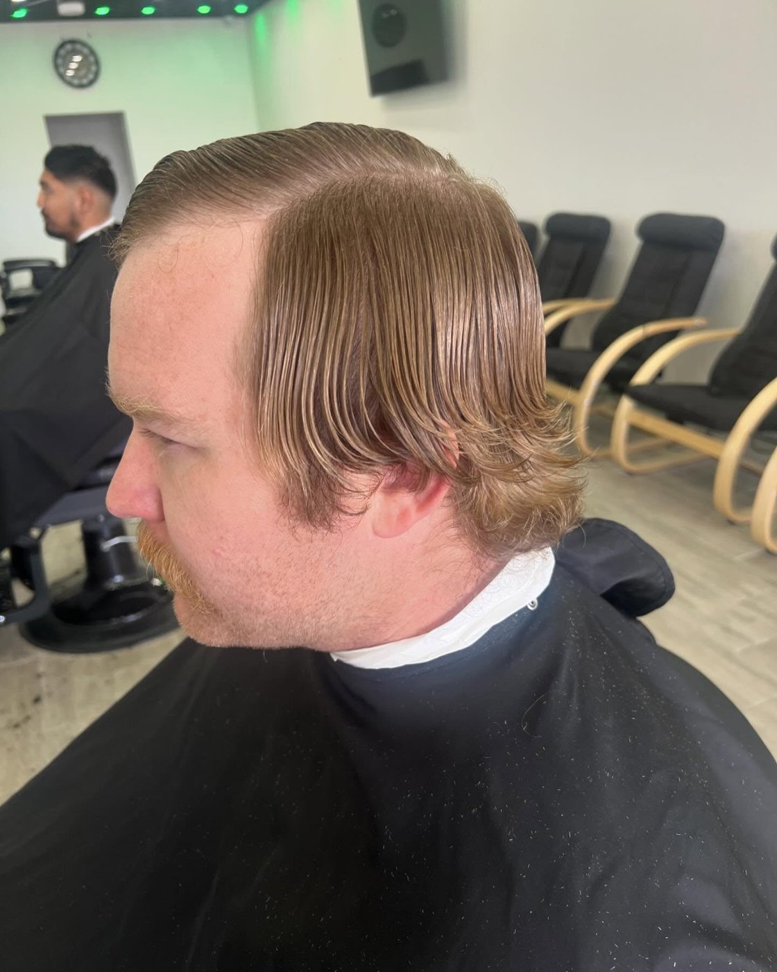 Textured mid-length style finished at the chair — Blades of Gold Barbershop, Phoenix AZ