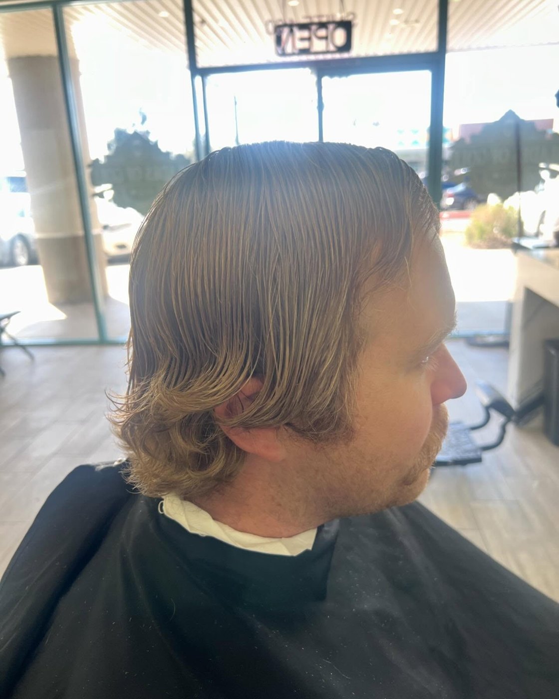 Mid-length cut styled to the side — Blades of Gold Barbershop, Phoenix AZ